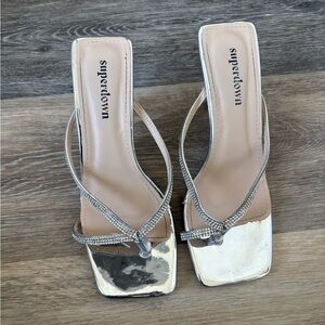 Superdown silver Jenn heel